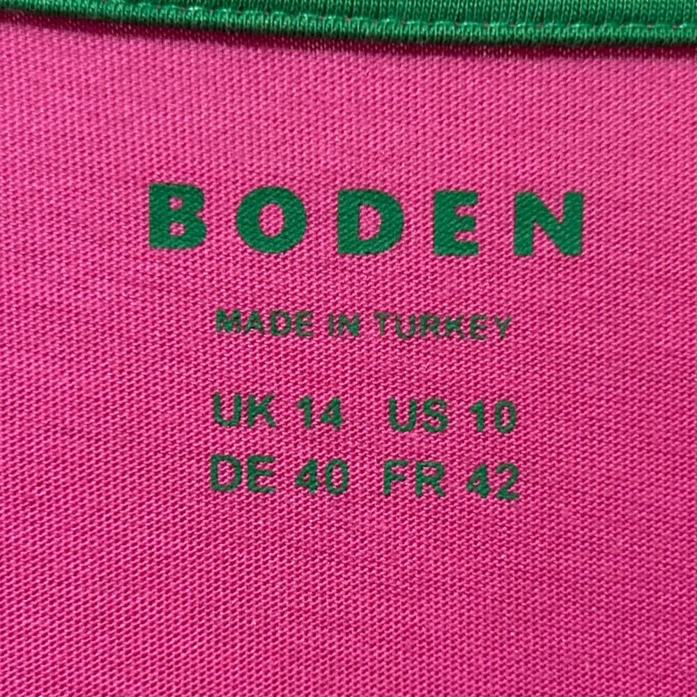 Boden Pink Supersoft Boat Neck T-Shirt Size 10 Slim Fit - Picture 4 of 9